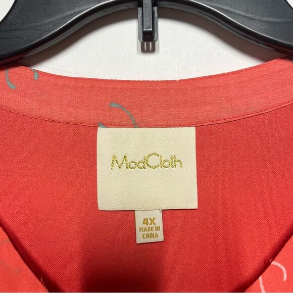 Modcloth Effortless on Arrival Dress in Wishbone Print 4X NWOT - Picture 4 of 12